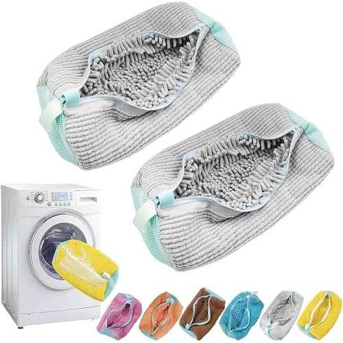 2 Schuhwaschbeutel Waschmaschine Schuhbeutel Wäschesack Waschbeutel Schuhe Sneaker Multi Schutz Wäschenetz Selbstreinigende Schuhe Dicker Wäschesack Erhöhte Reibung(Gray) | 2 Stück Wäschesack Schuhwaschbeutel Sneaker Wäschebeutel Schuhwaschsack Shoe Wash Bag Schuhtasche Laundry Turnschuhe Machine