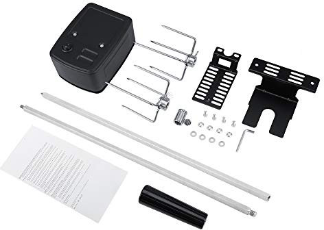flexman Kit de Asador Universal, Motor de Asador de Barbacoa Giratorio Automático de Acero Inoxidable para Picnic, Camping, Barbacoas, Fogatas