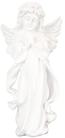 Aladeno Baby-Engel-Statue, weiß, 27,9 cm hoch, Bezaubernde Engel-Skulptur für den Innenbereich, Heimdekoration, handgeschnitzt, detailreich, robuste Cherub-Figur aus Kunstharz für