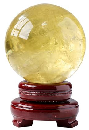 SUPBEI Feng Shui Natural Citrin -Kristallkugel Heilungsquarzkristallkugel Für Reiki Balancing Meditation Energy Home und Office Decoration,1.57in(40mm)