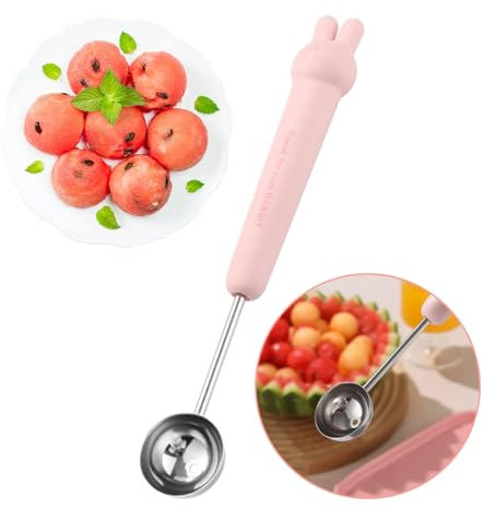 1 Piece Double Sided Melon Baller,Melon Baller,Double Sided Stainless Steel Round Melon Scoop,Melon Ball Scoop,Melon Scoop,Ice Cream Scoop Cookie Scoop Dessert Scoop for Fruit Ice Cream