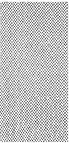 PATIKIL 40 L x 13 W Universal Car Grill Mesh, 2x3mm Diamond Hole Aluminum Mesh Expanded Perforated Metal Sheet for Ventilation Filtration Dryer Vent Guard Screen, Black