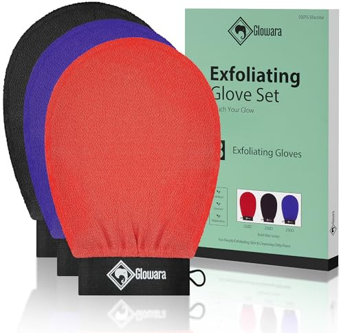 Exfoliating Glove 3 Pack, Exfoliating Mitts, Dead Skin, Fake Tan Remover