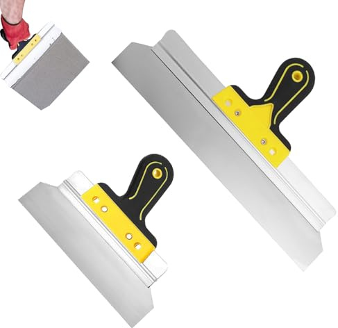 Gips spatelset, 2 stycken 250 mm 400 mm kattkniv, ytspatel set, rostfritt stål, ytspatel, plattspatel, för gips, puts, tapetborttagning