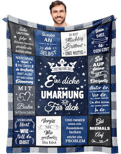 Aellowet Geschenk für Männer, Umarmung Decke Geburtstagsgeschenk für Männer, Beste Freunde Geschenke, Weihnachten Geburtstag Geschenk für Freund Bruder, Gute Besserung Geschenk