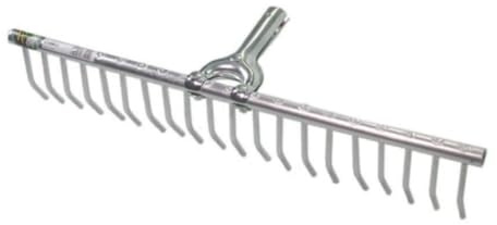 Rastrello in Alluminio 20 Denti – Attacco Regolabile – Testa Senza Manico – Ideale per Fieno e Tappeti Erbosi