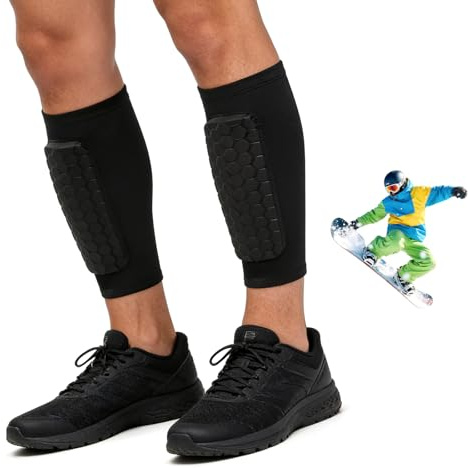 1 Paar Sport Schienbeinschutz für Damen & Herren,Professionelle Wadenschutz-Kompressionsmanschette Crashproof Schienbeinschoner für Fußball,Basketball,Radfahren,Klettern (l)