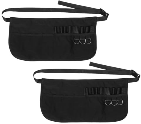 ERINGOGO Lot de 2 Tabliers de Coiffeur Porte-outils et Poches Spacieuses, Matériau Léger et Résistant, Taille Réglable, pour Salon de Coiffure et Maquillage Professionnel