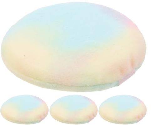 LRXIYODE 4 St Stora Velourpuffar för Löst Fixeringspuder Mjuka och Tvättbara Makeupapplikatorer med Rund Design för Ansikte och Återanvändbara Kosmetiska Svampar Jämnt Resultat