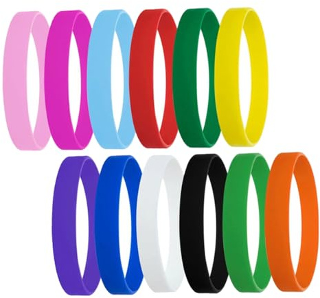 ELEOUTI Braccialetti in Silicone Elastici 12 Pezzi per Bambini Braccialetti Fluorescenti Comodi alla Moda per Feste di Compleanno e Attività Scolastiche