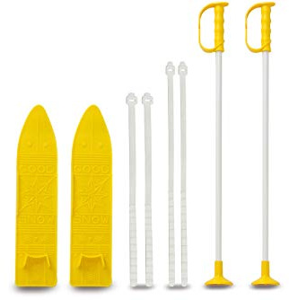 JAMARA 460379 - Snow Play Ski Alpin 1st Step 40cm gelb - aerodynamische Bauweise, Skistöcke 40cm, extra sichere Befestigungsschlaufen, Anti Rutsch Oberfläche, Befestigungsschlaufen Größen (23-28)