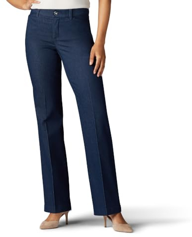 Lee Women's Ultra Lux Comfort with Flex Motion Trouser Pant Indigo Rinse 4 Medium