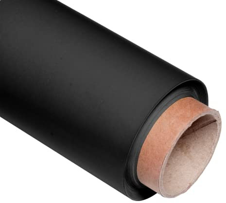 Pixapro 1.35x10m Paper Photo Background Easy Set-Up Video & Photography Backdrop Portable Background Paper Roll Photo Back Drop For Wedding, Portrait & Studio Kit (Black)