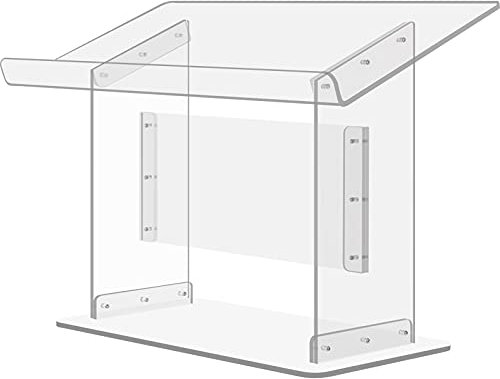 VEVOR Acryl Podium Tischgröße(LxB) 68,58x34,8cm Rednerpult 49,53 cm Höhe Moderne Acryl Kirche Stil Podium mit Schraubensatz ideal für Kirchen, Schulen Pressekonferenzen Hörsälen Abendgesellschaften