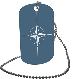 U24 Dog Tag Erkennungsmarke ID Tag an Kette Flagge NATO Alu 30 x 50 mm