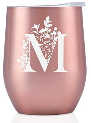 Thermobecher Personalisiert, Geburtstagsgeschenk für Frauen, Personalisierte Geschenke Für Freundin, Schwester, Mütter, Tochter, Tante - Kaffeetasse 340 ml, Kaffeebecher mit Deckel, Roségold, M