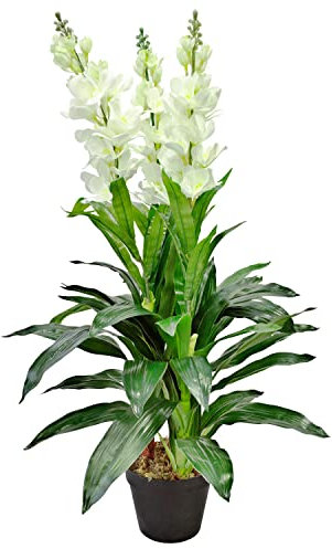 Decovego Levkoje Matthiola Kunstpflanze Künstliche Pflanze 100 cm Kunstblume Kunstbaum Innendekoration Kunst Pflanze wie echt im Topf