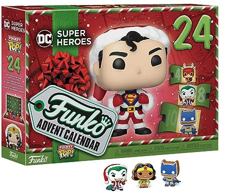 Funko Advent Calendar: DC 2023 - Superman - DC Comics - 24 Days Of Surprise - Collectable Vinyl Mini Figures - Mystery Box - Gift Idea - Holiday Xmas for Girls, Boys & Kids - Christmas Countdown