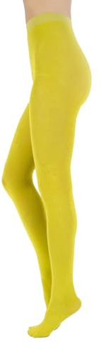 CALZITALY Kashmir Ullstrumpbyxor, varma vinterstrumpbyxor, tjocka tights, 150 Den, | S, M, L, XL, XXL, 3XL, 4XL | Italienska strumpbyxor, Solig lime, 4XL