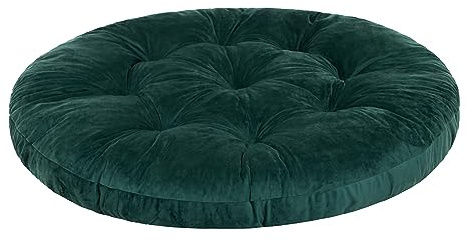 HOBBYGARDEN Hängesessel Kissen, Hängekorb Sessel, Indoor/Outdoor, Auflage, Rund, Swing, Schaukelkissen, Sitzkissen für Stuhl, Velvet, Waschbar, Grün, 92 x 92 cm