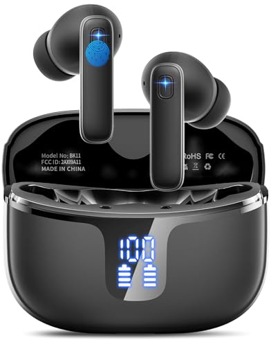 Bluetooth Kopfhörer, In Ear Kopfhörer Kabellos Bluetooth 5.3 Kabellose Kopfhörer mit 4 Mikrofon, ENC Lärmreduzierung Wireless Earbuds, 40 Std HiFi Stereo, LED-Anzeige, USB-C, IP7 Wasserdicht Ohrhörer