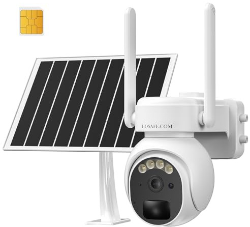 4G LTE Camaras de Vigilancia Sin Cables, Camara Vigilancia Sin WiFi, Camara 360 Grados PTZ, 2K de Visión Nocturna en Color, Sensor de Movimiento PIR, 2 Vías de Conversación, con Tarjeta SIM