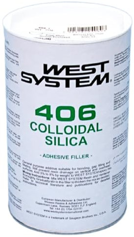 WEST SYSTEM 406 Colloidal Silica Filler 60g - Thickens Epoxy for Wood, Marine & Fibreglass Repair - Waterproof, Multi Purpose Adhesive Powder for 2 Part Epoxy - for Interior & Exterior Use