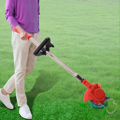 Rasentrimmer, 600W/12V Li-Ion Akku Gartengeräte Rasenmäher, Heckenschere, Freischneider, Rasentrimmer zum Schneiden von Reis, Unkraut, Sträuchern