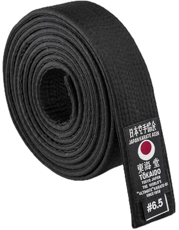 Tokaido Unisex Schwarzer Seidengürtel 7,5 Karate-Gürtel