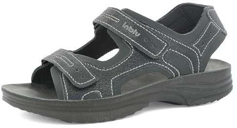 inblu Sandalias de Hombre de Senderismo con Doble Cierre de Velcro y Plantilla Acolchada, cómodas y funcionales, de 39 a 46, Deportivas, Negro, 44 EU
