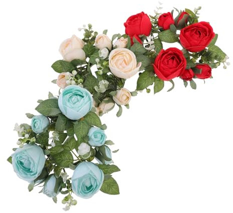 Amosfun Hochzeitsdekoration 3St Rosenkerzengirlande Kerzenhalter künstliche Blumen Kerzen Hochzeit Teelichtkranz Teelichthalter Türkranz vorn Party Kranz Teelichtring Pfingstrose Pflanze