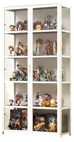 JSDMBD Acryl-Display-Riser-Regal Für Pops-Figuren Sammlervitrine Eckvitrine Glasvitrine Standvitrine Doppeltüren Mit Großer Kapazität Sammlervitrine 82x33x161cm White