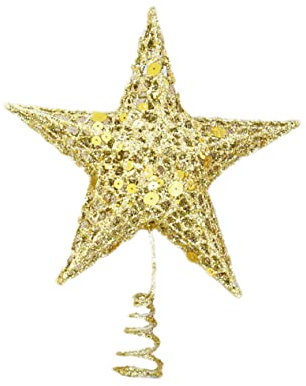 IMIKEYA Goldener Weihnachtsbaum Stern Baumspitze Mit Spitzen Glitzernd Für Tischbaum Deko Festlich Party Weihnachten