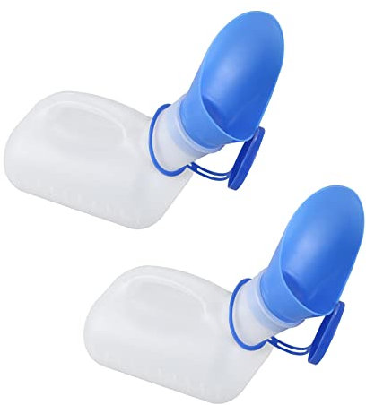 VENOAL Tragbare Urinflasche, Urinflasche, 1000 ml, für Männer und Frauen, Reisen und Camping, und Blau, 2 Stück