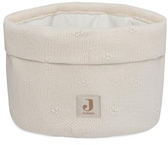 Jollein Pflegekörbchen - Cosy Knit, Ivory - 60% Baumwolle, 40% Acryl - 14x18 cm - Weiß