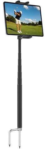 CANHET Golf Einbeinstativ Stick, Golf Tablet Halterung für 4-13 Zoll iPad & Telefon, Golf Swing Analyzer Halter mit 12,9-55 Zoll verstellbarem Selfie-Stick, Golf-Tablet-Stativ für