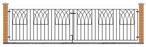 Abbey Modern Metal Driveway Garden Gates Wrought Iron Style Dual Swing Gate (3530mm Gap x 812mm High ABZP14)