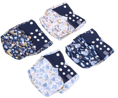 Pañales de Tela para Bebés, Pañales Reutilizables, Pañales de Tela para Recién Nacidos, 4 Piezas, Pañales Lavables para Recién Nacidos, Fundas de Pañales de Tela para Bebés,