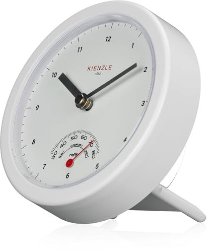 Kienzle Badezimmeruhr mit Quarzwerk Hygrometer Komfortanzeige spritzwassergeschützt Saugnäpfe