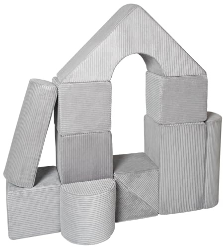 Velinda Set di 11 blocchi di schiuma giganti (colore: grigio (Cord)