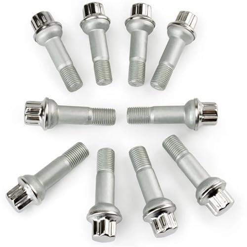 CLWYWUL Auto Radbolzen radschrauben Kompatibel Mit Benz Für C200 2011-2014 Stahlreifenbolzen-Ersatzzubehörbolzen Für Festhalten Der Naben OEM: 0009905407 A0009905407