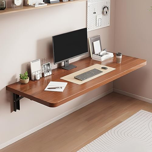 Escritorio plegable montado en la pared con tablero de madera para comedor, dormitorio, baño y cocina