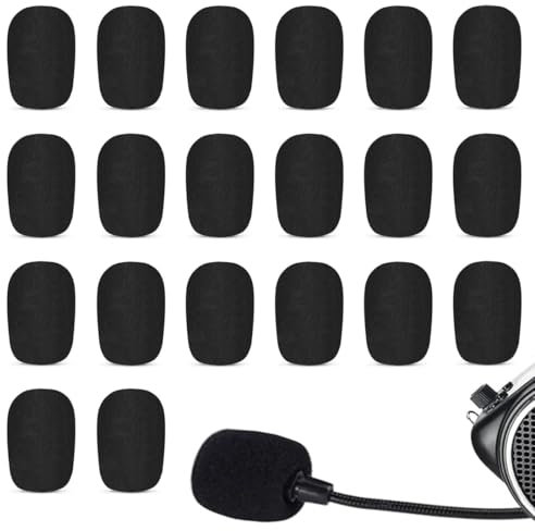 JEYORZY 20 pezzi microfono antivento protezione antipop microfono microfono in schiuma mini microfono auricolare parabrezza microfono mano protezione antivento, Copertura Microfono In Spugna Antivento