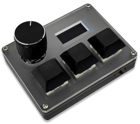 Fozriybefy Clavier Personnalisé Filaire à 3 Touches, Commutateur à Bleu, Clavier de OSU avec Écran à Boutons, Clavier RVB Copier-Coller Shotcut