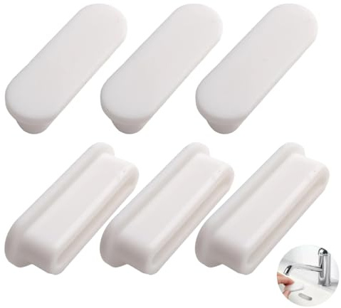YAYNO 8 tapones de desbordamiento para fregadero, tapa ovalada para fregadero, tapón universal de gel de sílice para fregadero de cocina y baño