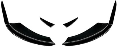 Front Bumper Spoiler Splitter Trim Compatible for Benz A Class W177 A180 A200 A35 A45 AMG 2023+ Glossy Black Exterior Accessories(Glossy Black A B)