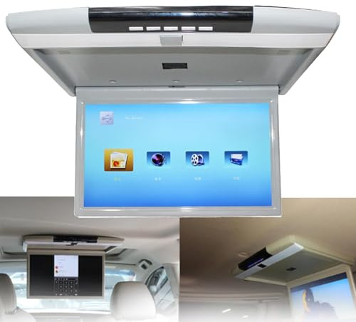 Overhead Car Monitor, 17.3 FHD Android Car Overhead Flip Down Monitor, 1080P Roof Mount Screen with Octa-Core Multimedia Player, Car Video, Superior Sound & Screen Mirroring
