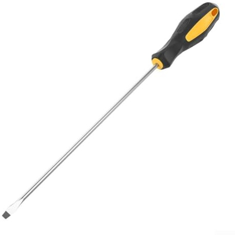 30,5 cm extra langes Schlitz- und Kreuzschlitz-Schraubendreher-Set, magnetische Spitze, Chrom-Vanadium-Stahlschaft, 250 mm Bit-Länge 6 mm Durchmesser, ergonomischer, rutschfester Gummi (A)