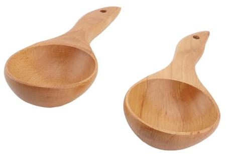 Generic Mestolo in Legno Squisito Cucchiaio da Antiaderente per Mescolare Insalata in - Set di 2, Versatile Accessorio da per i Cuochi Domestici