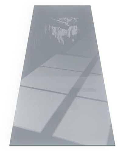 Kamin Bodenplatte 125x50 cm - Thermischer Schutz Fleckenbeständigkeit Dekoration Herdboden Glas Unter dem Kamin Funkenschutzplatte Polierte Kanten - Farbe Grau